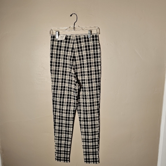 Zara Black and Cream Hi Rise Legging Women's Size Medium NWT - Picture 4 of 11